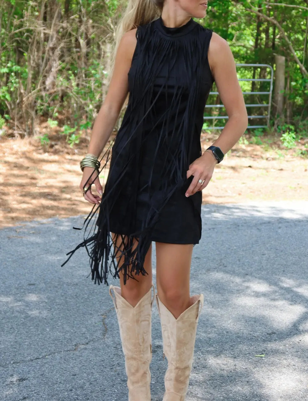 Fringe Suede Dress