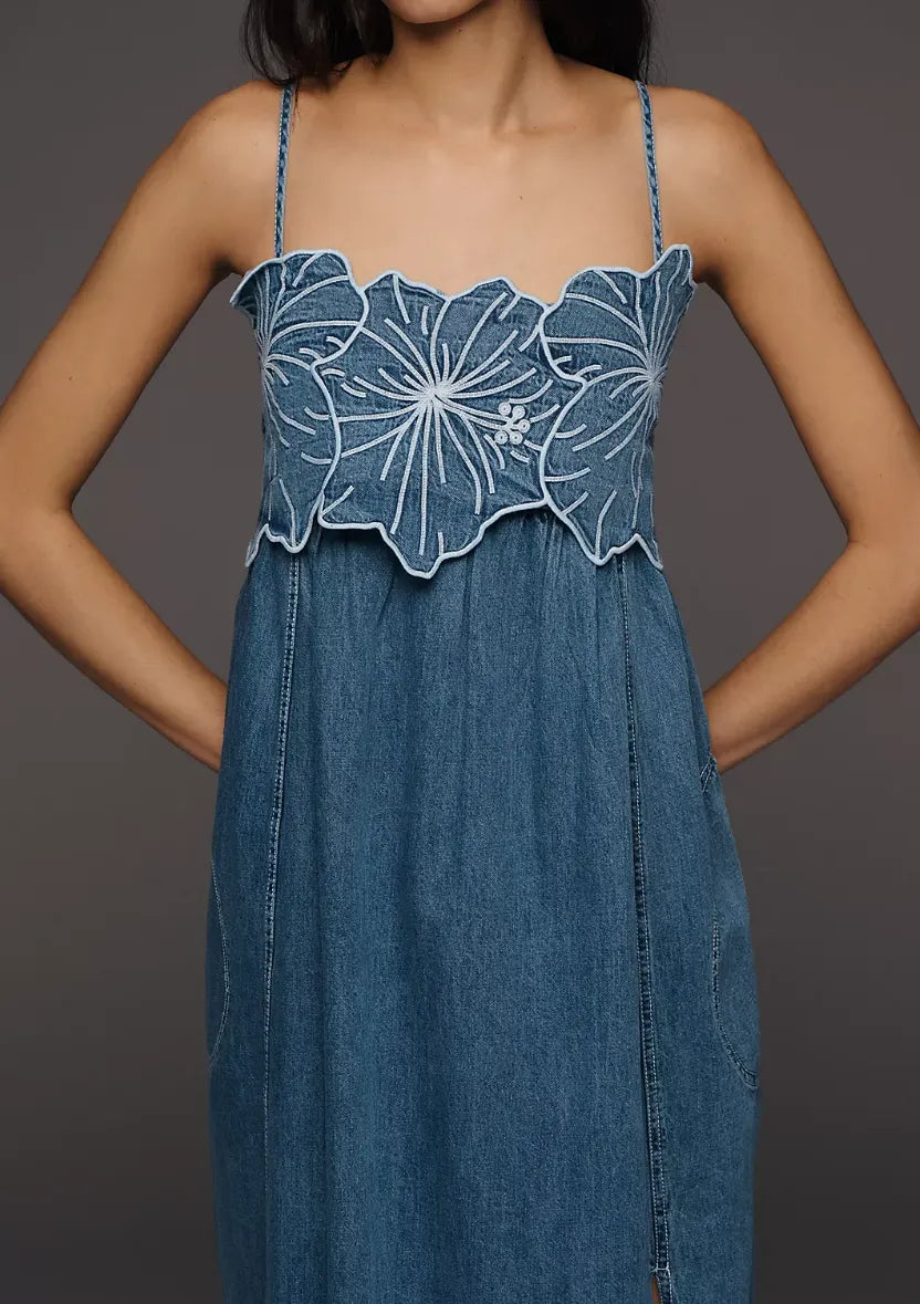 Pilcro Bouquet Embroidered Maxi Dress