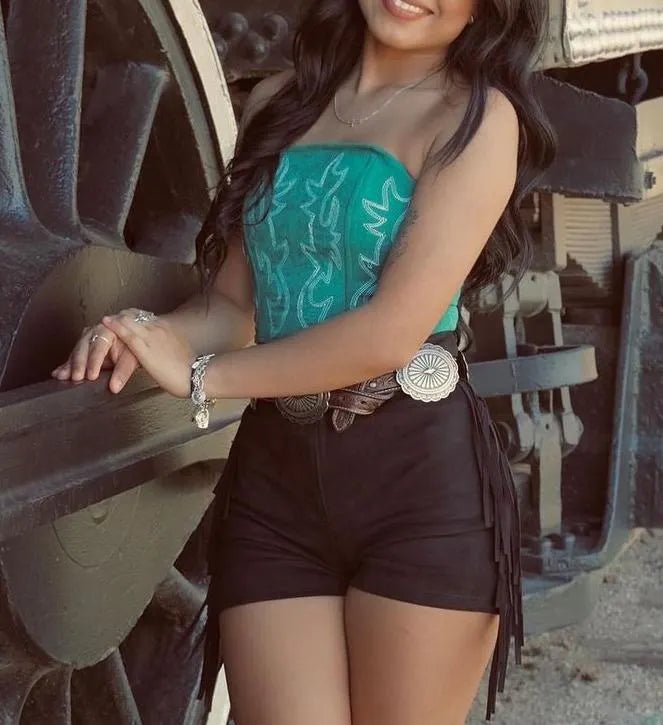 Vintage Western Pattern Bandeau Tank Top