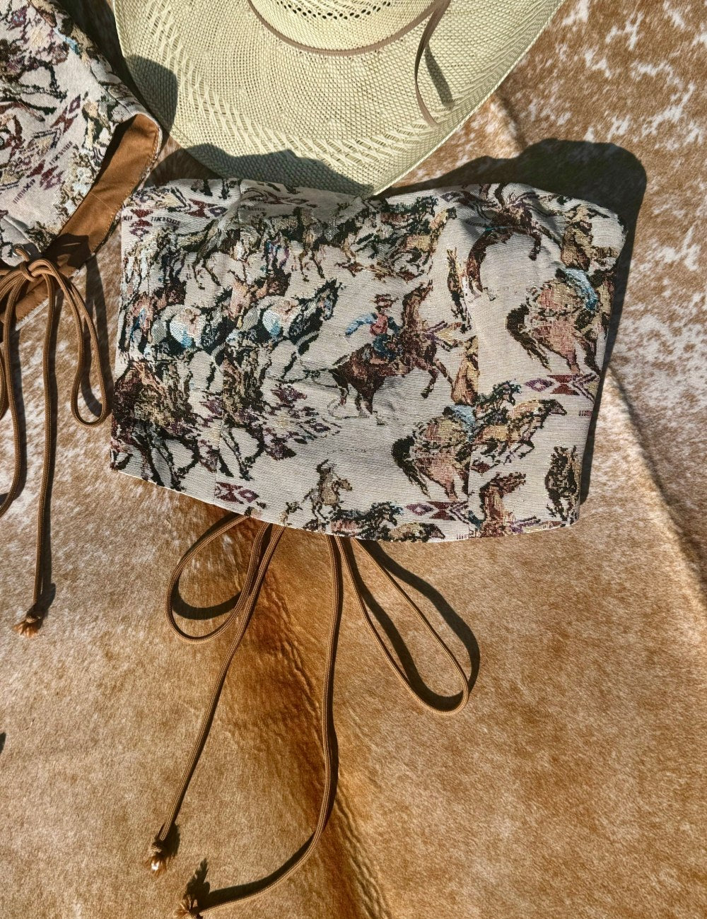 The Vintage Cowboy Tie Corset Top