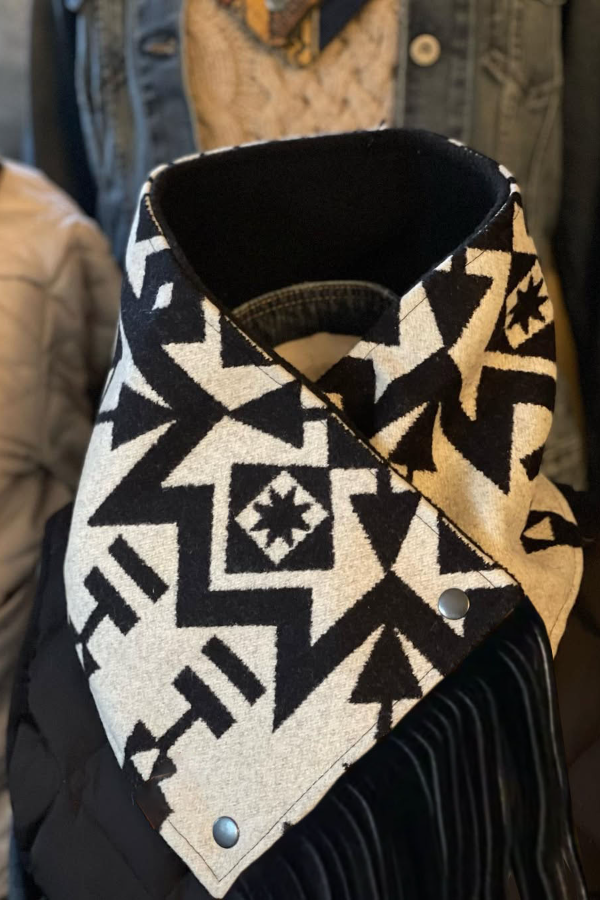 Women's Western Fringed Scarf - Aztec Pattern