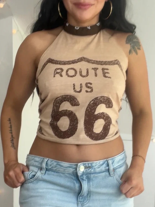 Route 66 Flame Halter Top
