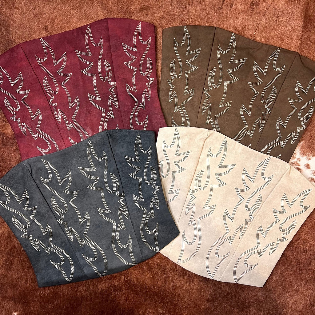 Vintage Western Pattern Bandeau Tank Top