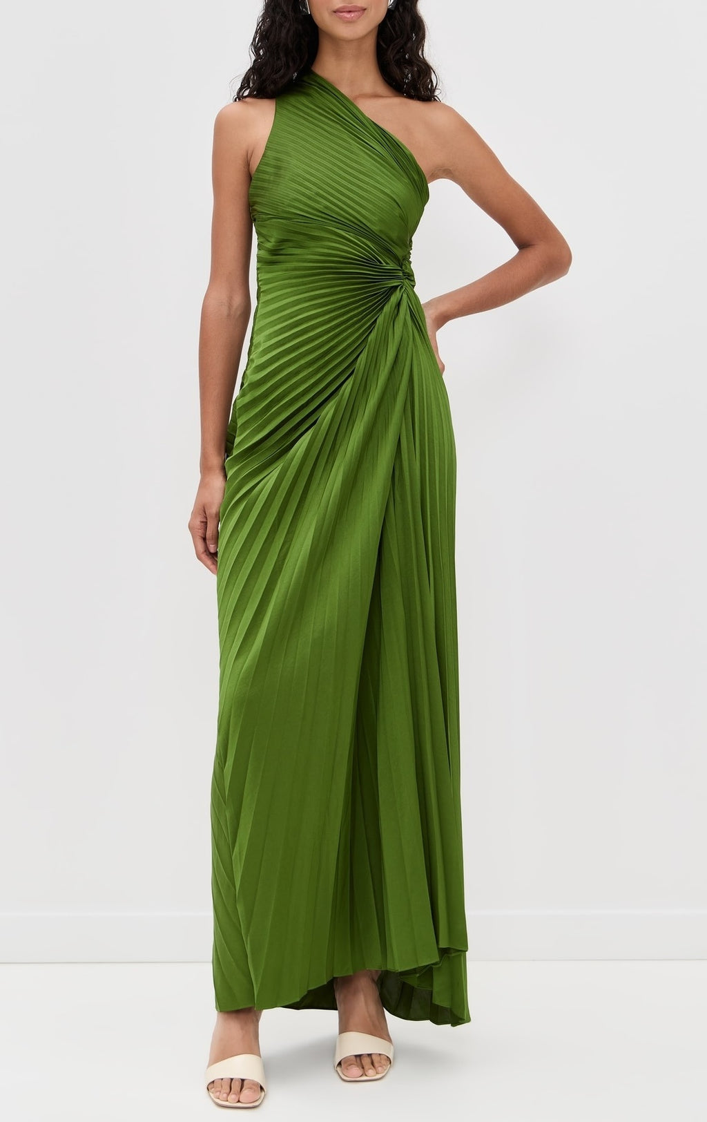 Elegant One Shoulder Pleated Maxi Dress