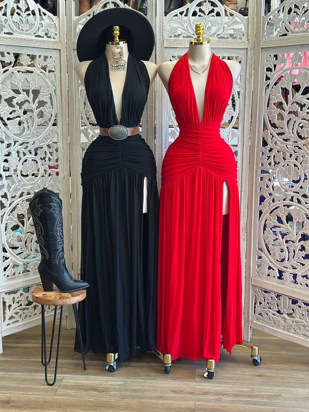 Sexy Deep V-Neck Split Maxi Dress