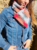 Red Western Aztec Warm Neck Hood