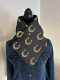 Western Horseshoe Print Warm Neck Hood