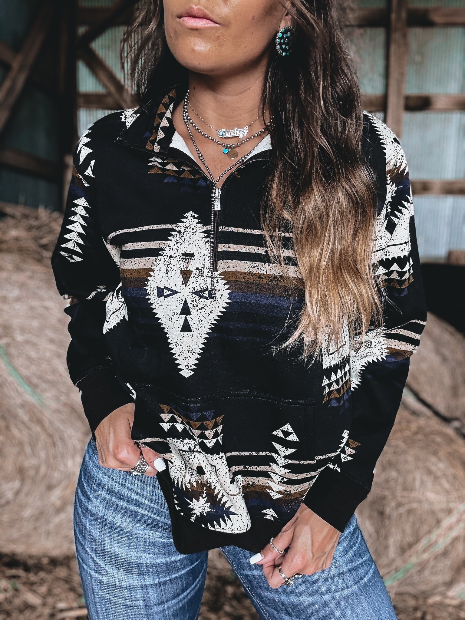 rodeochic Sienna 1/2 Zip Sweatshirt