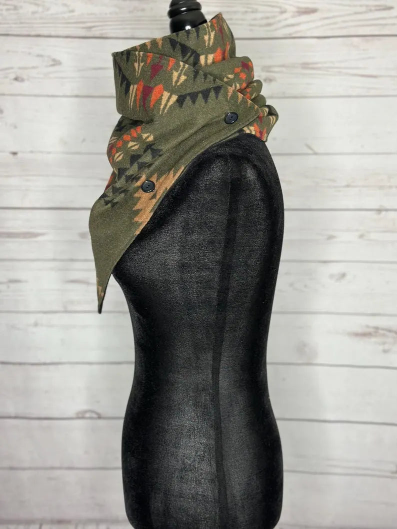 Pine Western Aztec Warm Neck Hood
