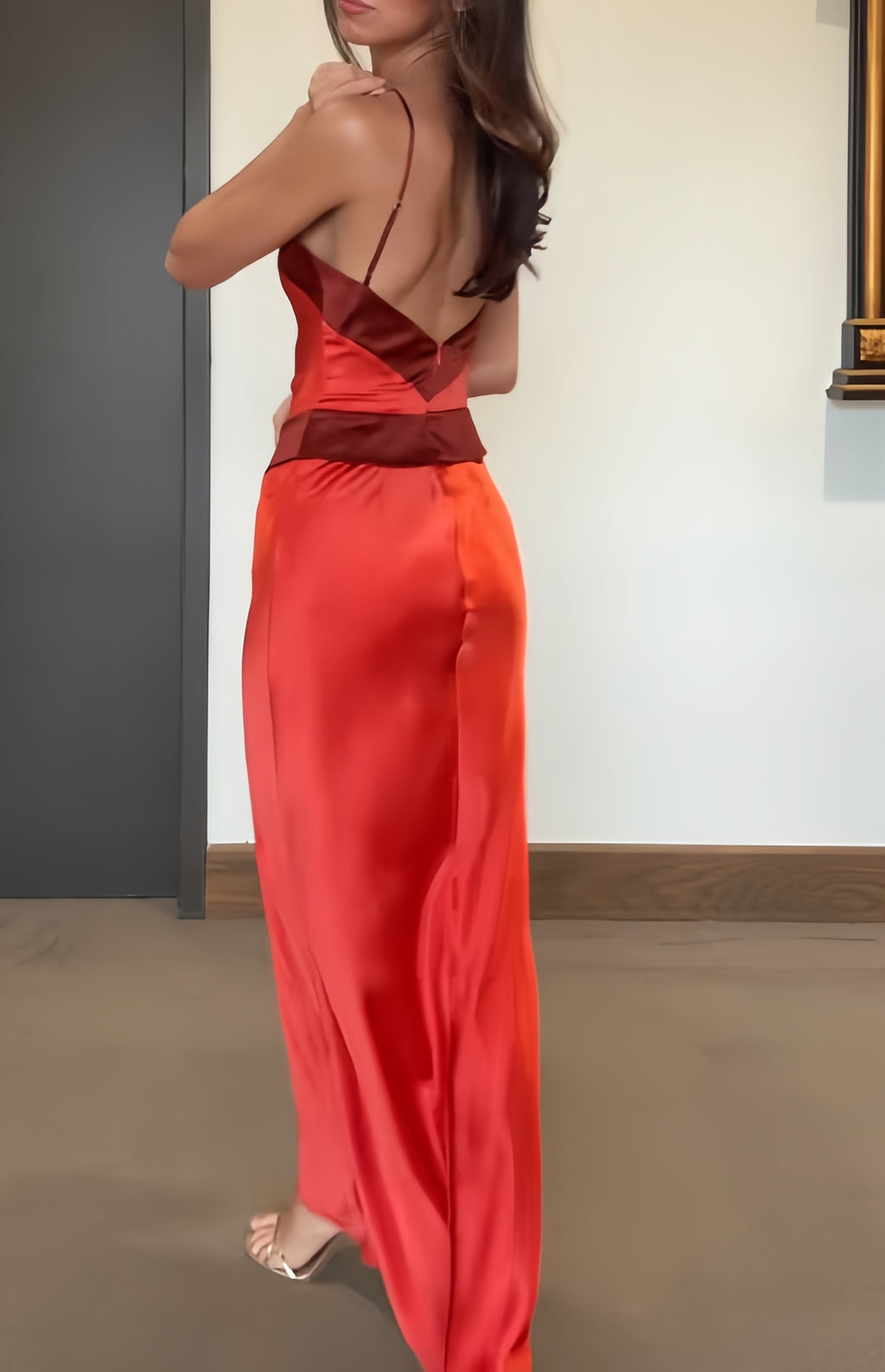 Scarlet Contrast Halter Maxi Dress
