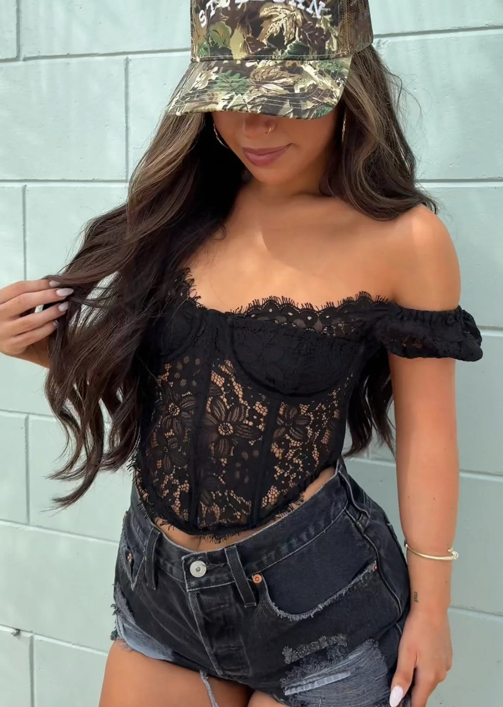 Women's Black Lace Top