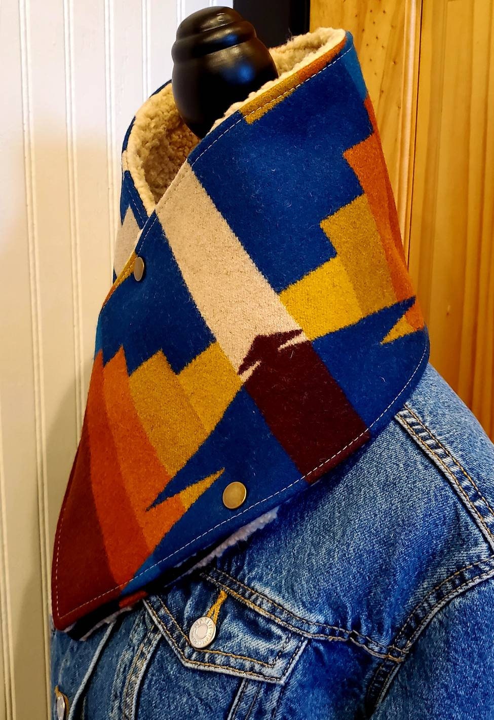 Wool/Sherpa Cowl Scarf -2