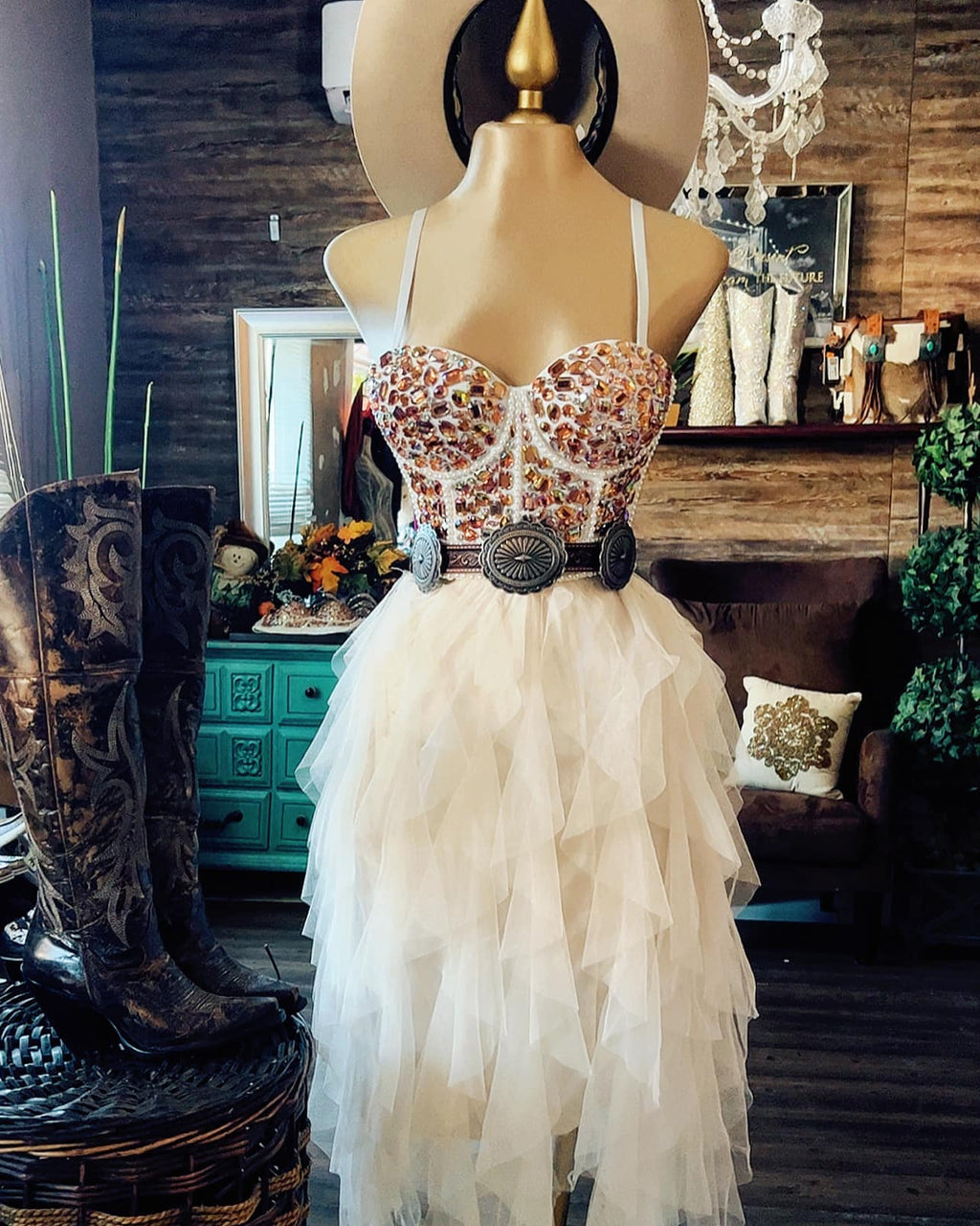 Women's Sexy Rhinestone Bustier Crop Top