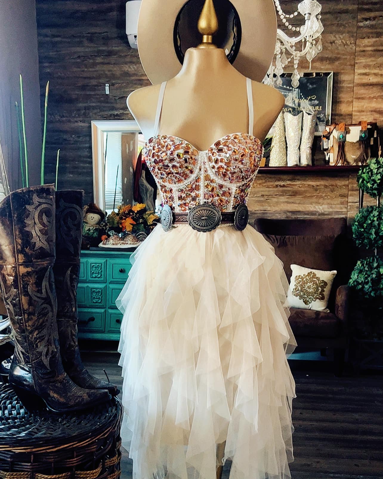 Women's Sexy Rhinestone Bustier Crop Top