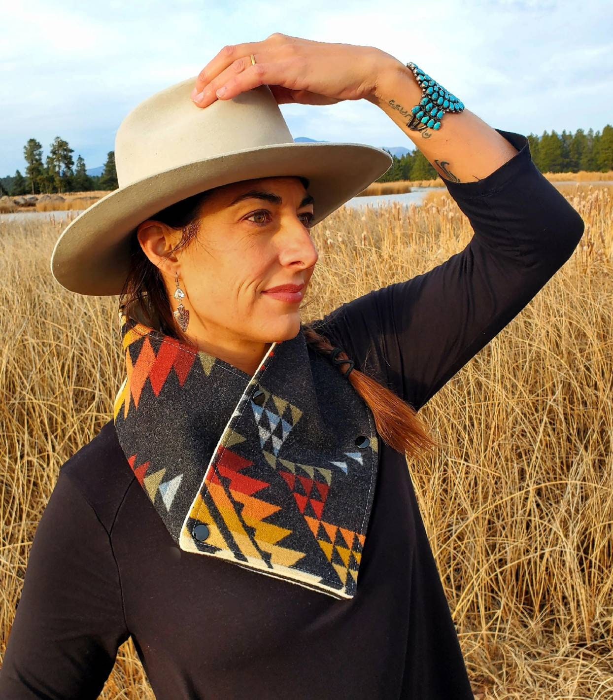 Wool Cowl Scarf - Pueblo Dwelling