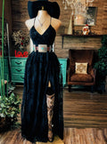 Women's Lace Strap Split Dress