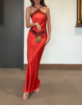 Scarlet Contrast Halter Maxi Dress