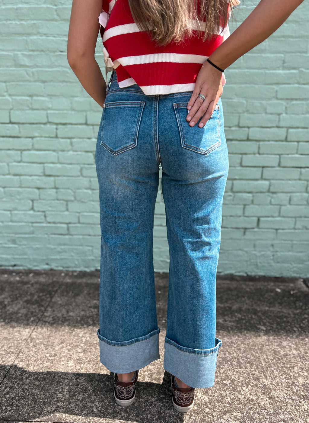 The Dani Cuffed Wide Leg Jeans