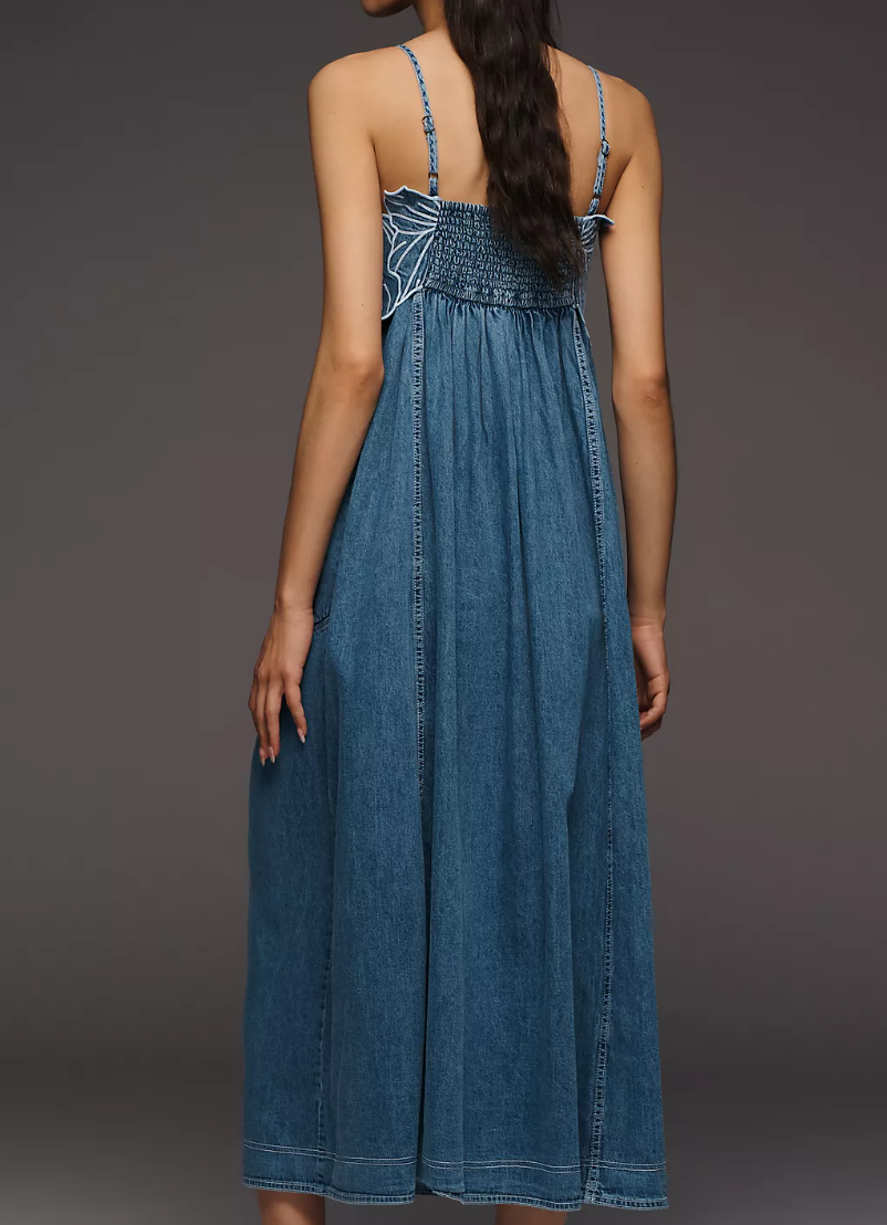 Pilcro Bouquet Embroidered Maxi Dress
