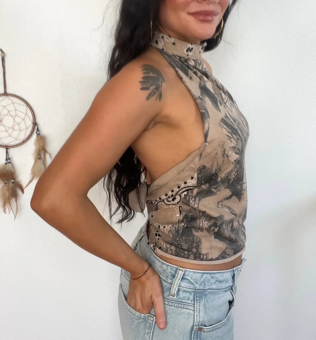 Camo Halter  Tee