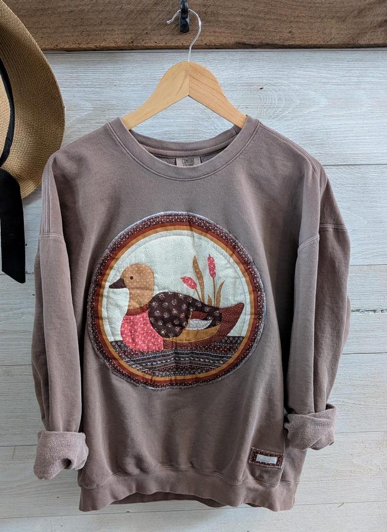 Farm GIRL & Geese Vintage Print Crewneck