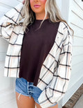Retro Plaid Patchwork Autumn Top