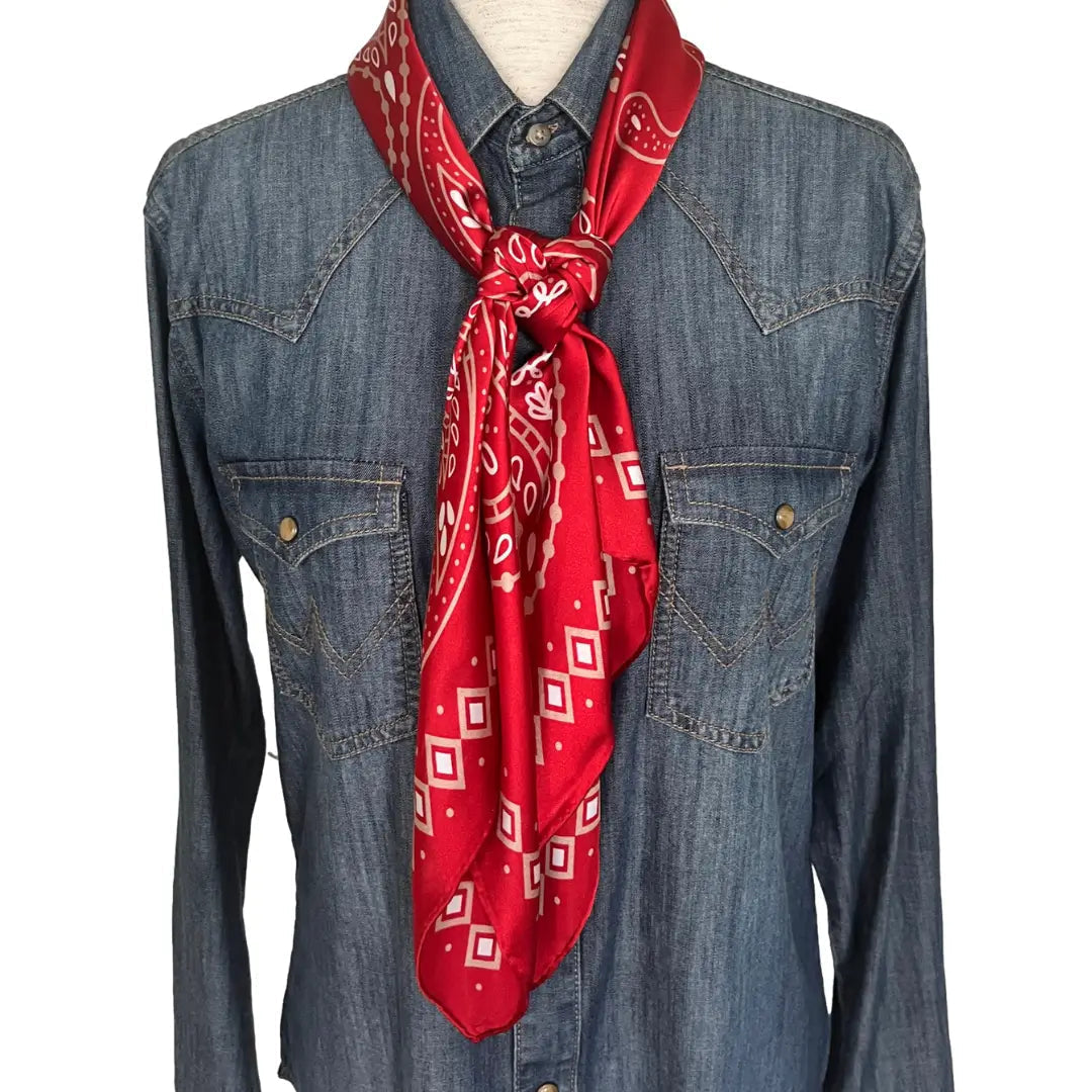 Paisley Wild Rags (Blaze) | Red Silk Scarf