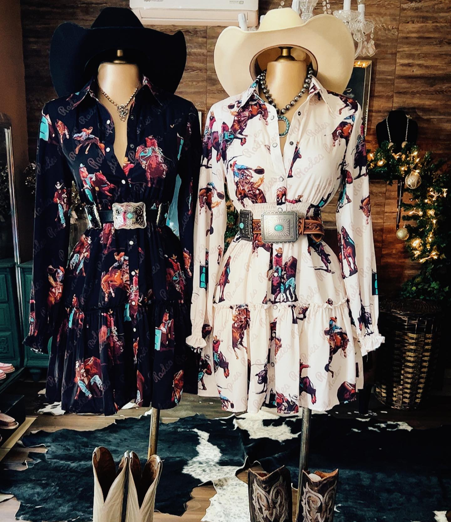 Women's Vintage Print Shirt Dress