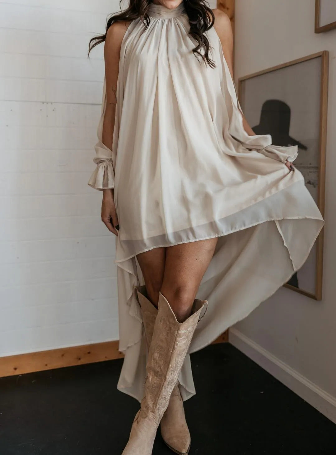 High-Low Halter Dress