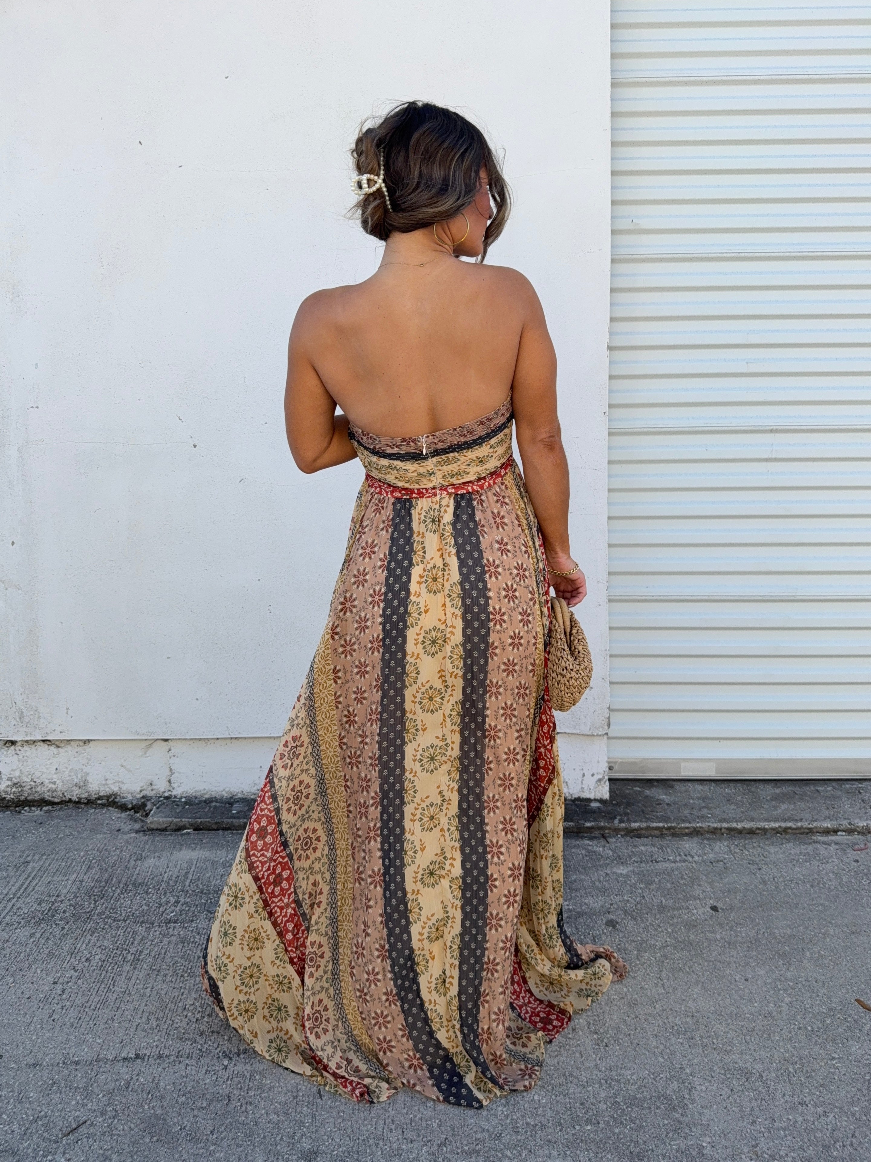 Allure Maxi Dress Brown Multi