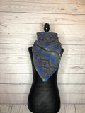 Grey/Blue Western Aztec Warm Neck Hood