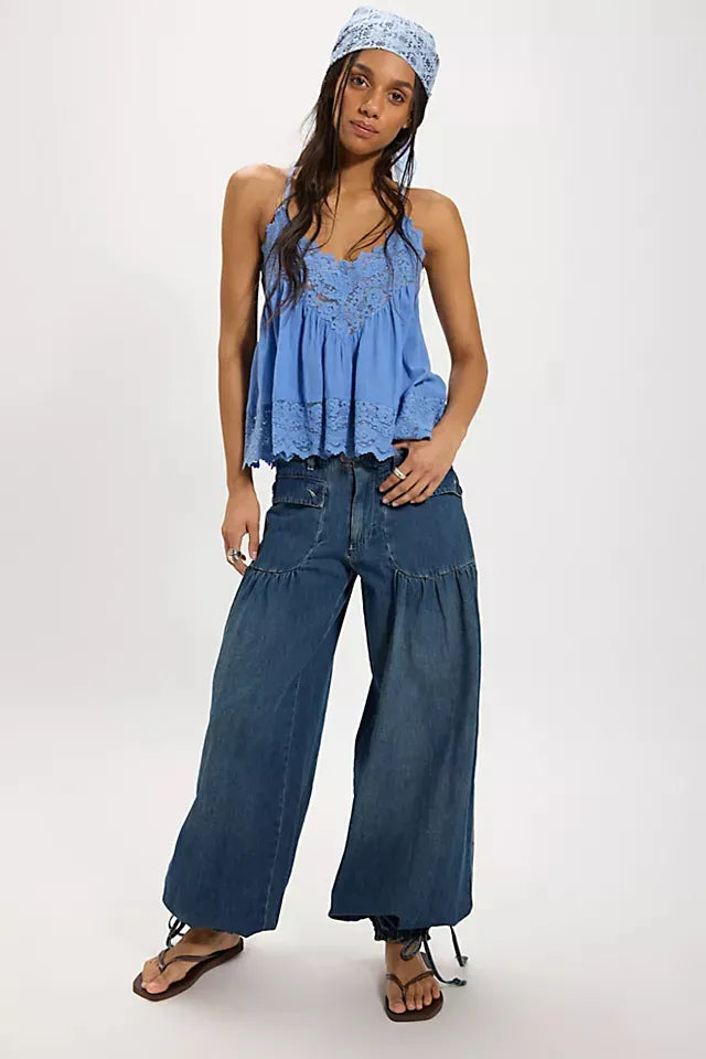 Women's Summer Boho Chic Top + Jeans