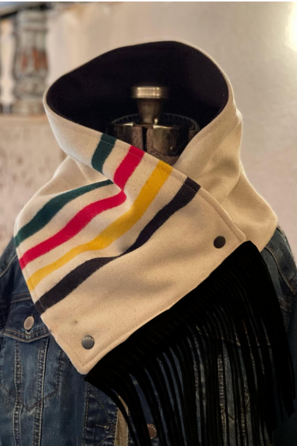 Women's Western-style Fringe Scarf - Rainbow Stripes