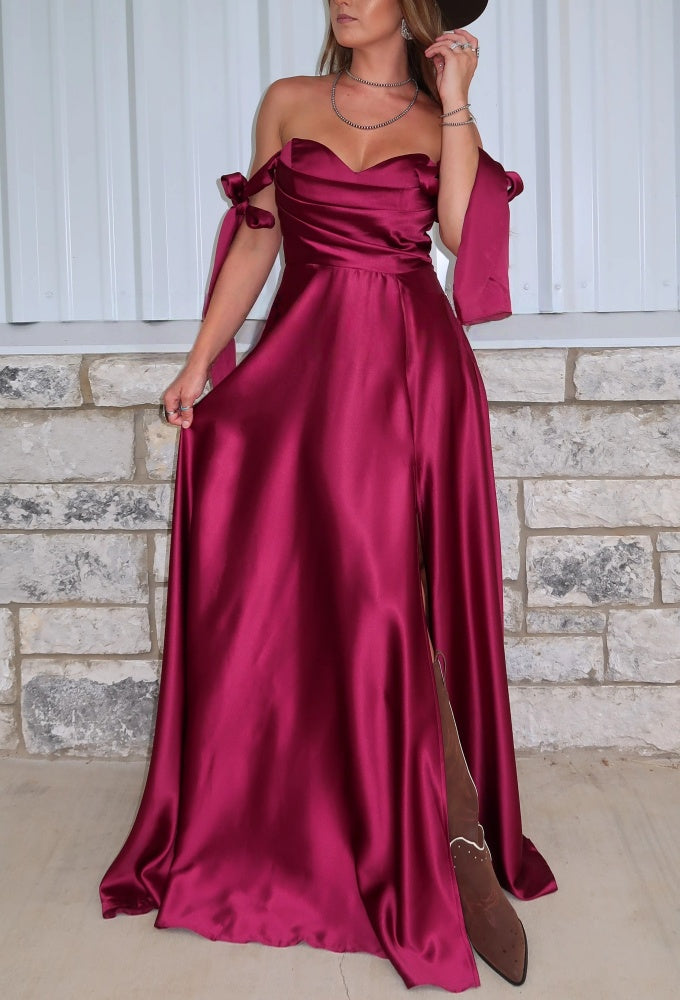 Strawberry Wine SatinDress