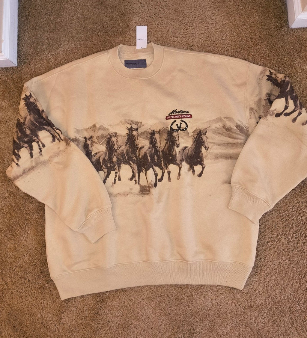 Western Graphic Crew Sweatshirt