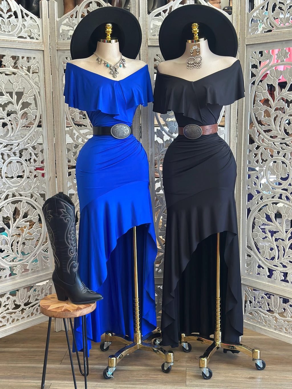 Off-Shoulder Ruffle Maxi Dress