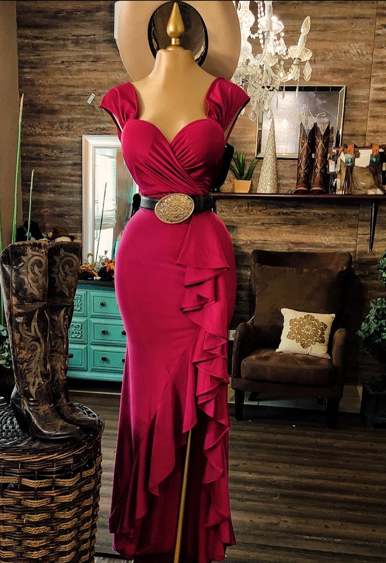 NEW! Off Shoulder Slit Dress