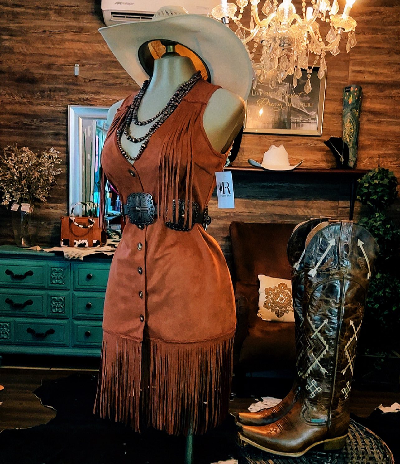 Fringe Sleeveless Button Down Dress