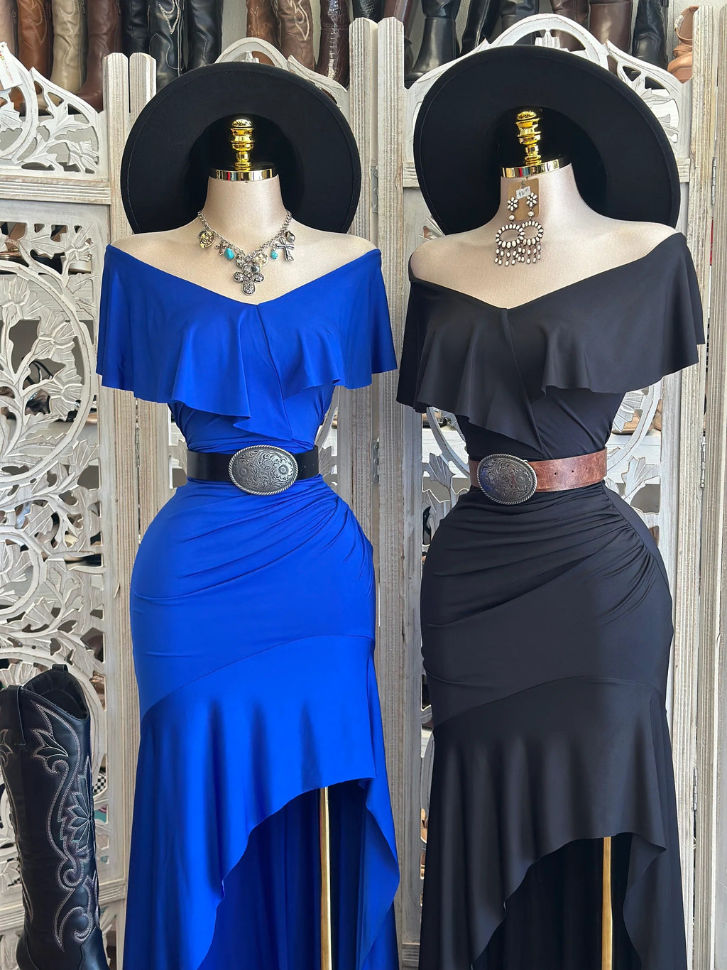 Off-Shoulder Ruffle Maxi Dress