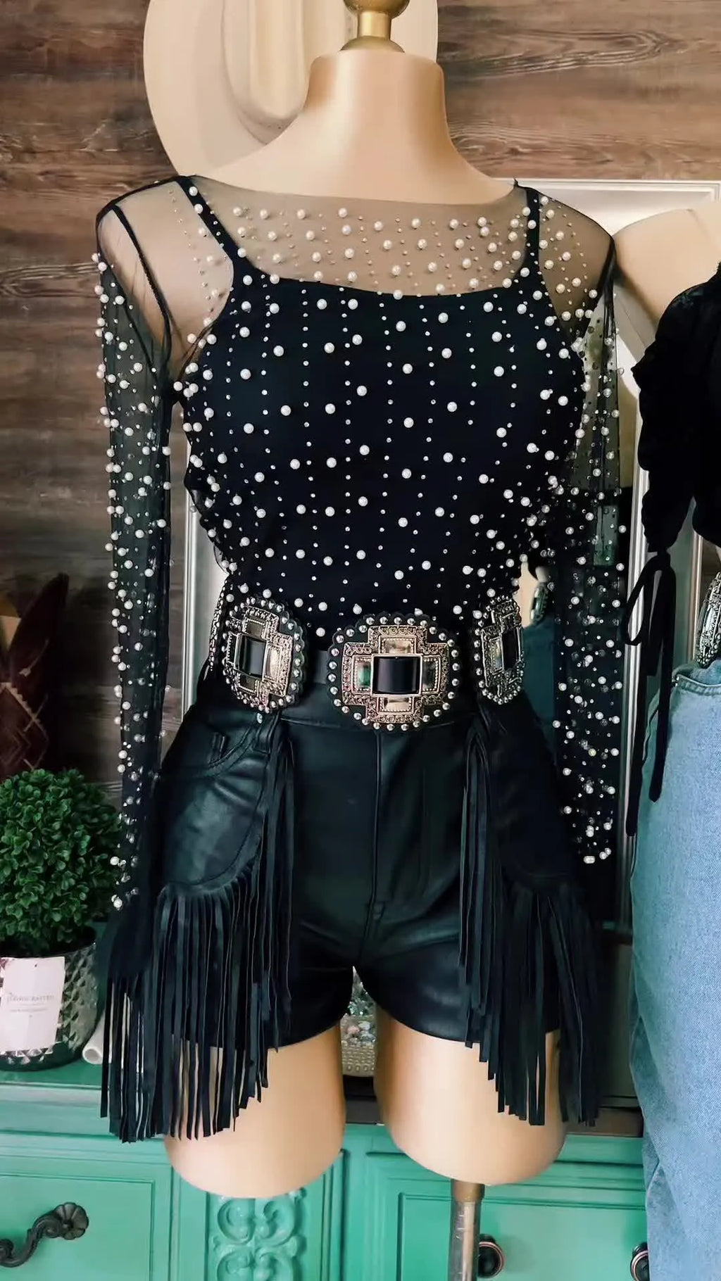 Mesh Pearl Layering Top