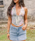 Urban Camo Corset Top- Pink