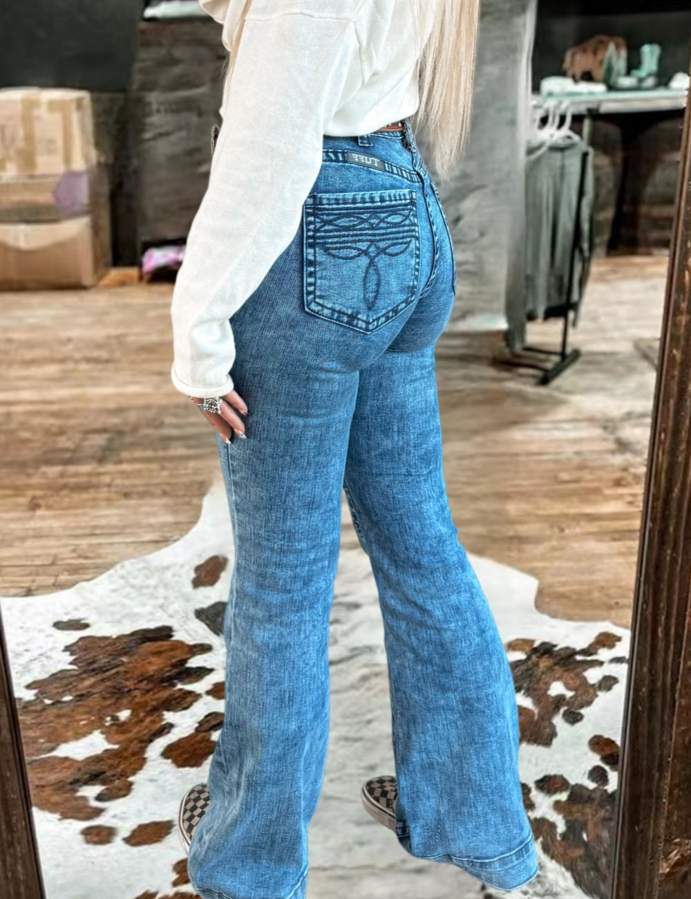 Cowgirl Tuff Boot Stitch Trouser Jeans