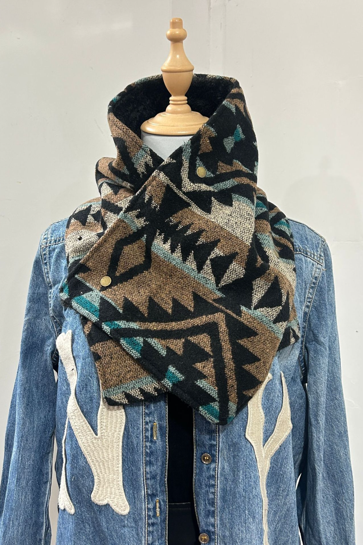 Western Cowboy Aztec Warm Neck Hood