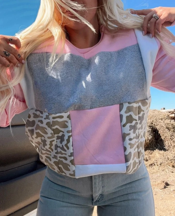 Women's Patchwork Camouflage Sweatshirt