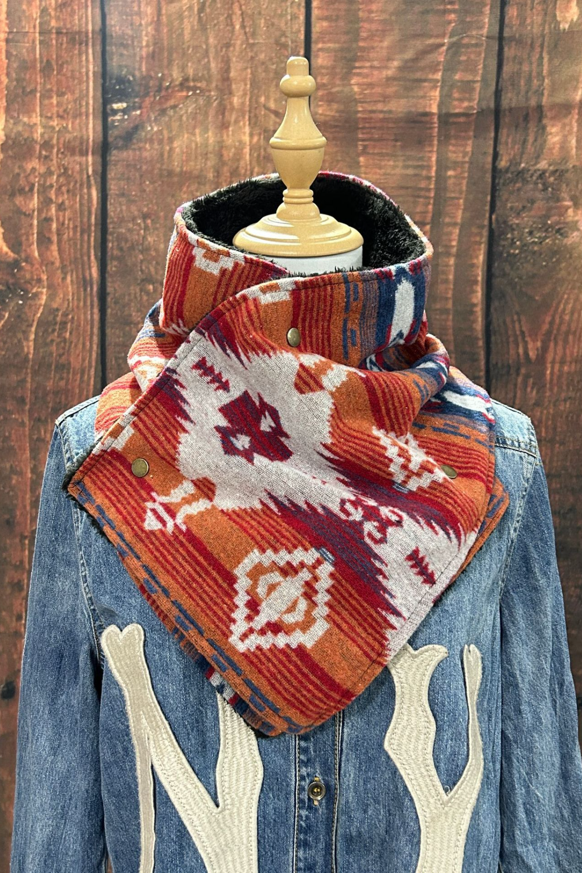 Western Cowboy Aztec Warm Neck Hood