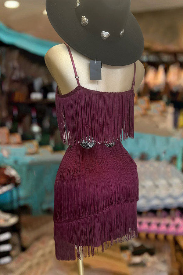 Elegant Fringed Dress-0520
