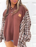 Flannel Plaid Patchwork Top