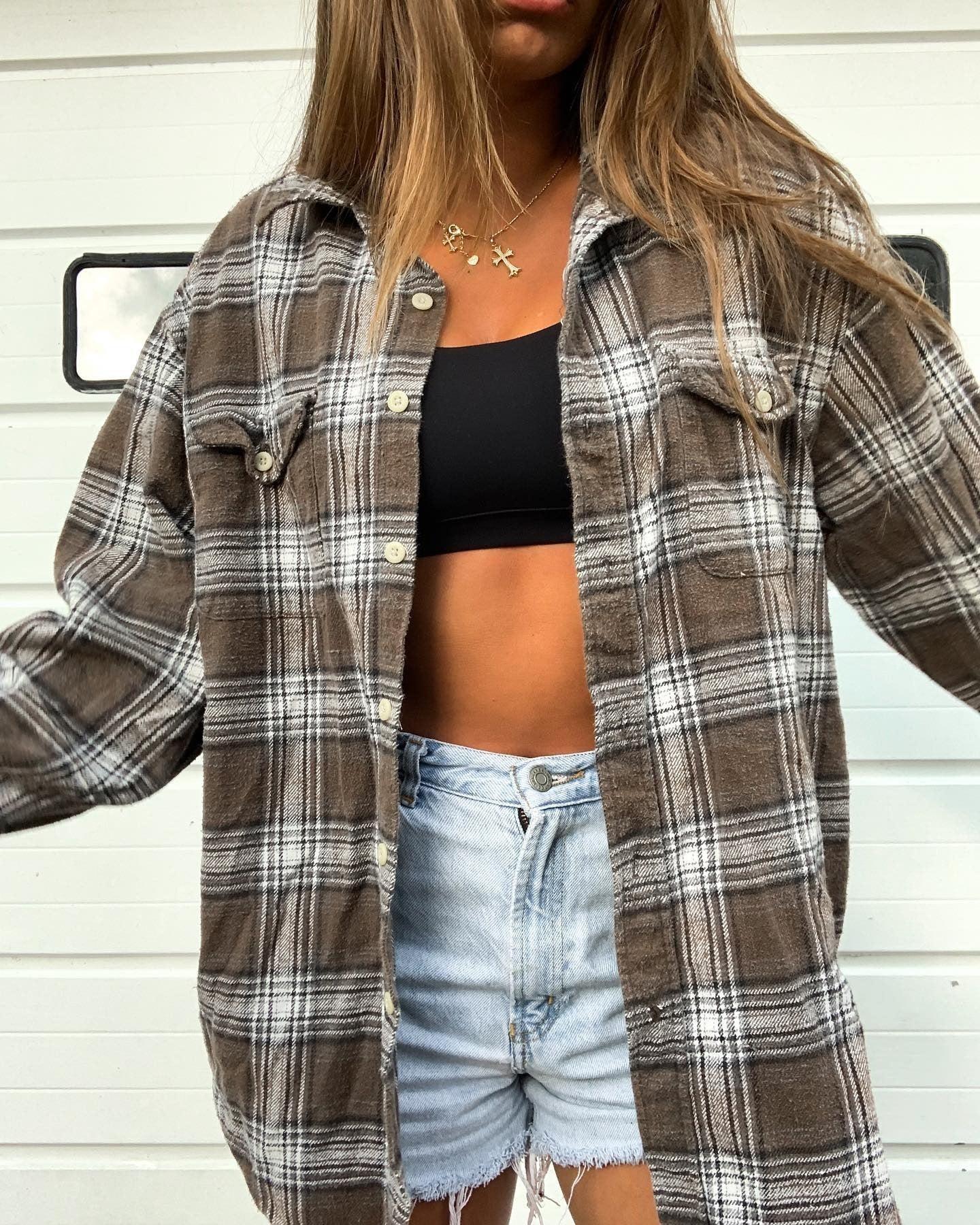 Retro Autumn Plaid Top