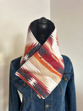 Women's Western Red Aztec Warm Neck Hood8