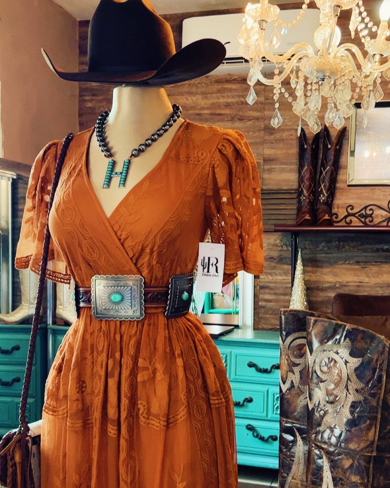 Boho Western Embroidered Mesh Maxi Dress